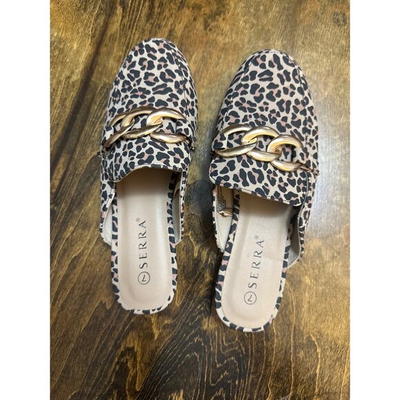 New Serra Leopard Print Slip-On Mules With Gold Chain Accent 7 Preppy Maximalist - Picture 7 of 10